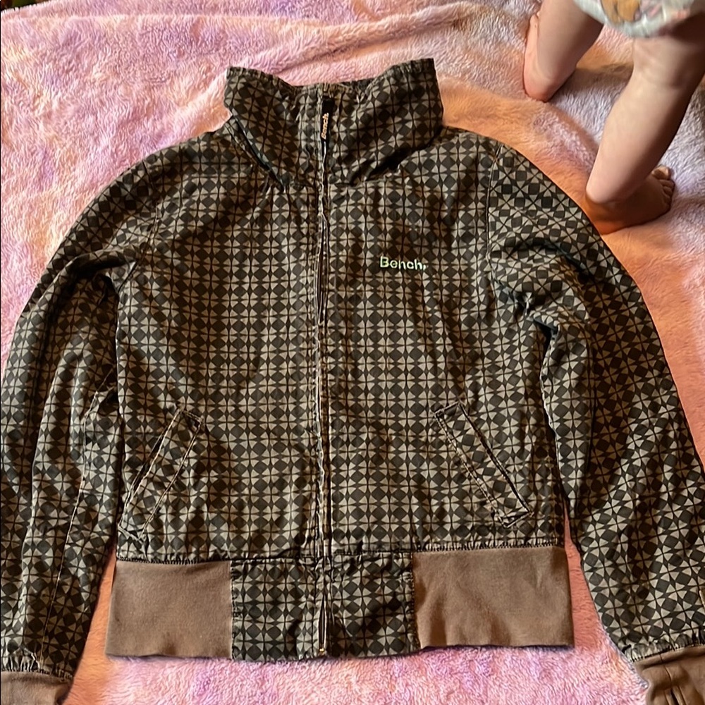 Black and Brown Geometric  Jacket by Bench